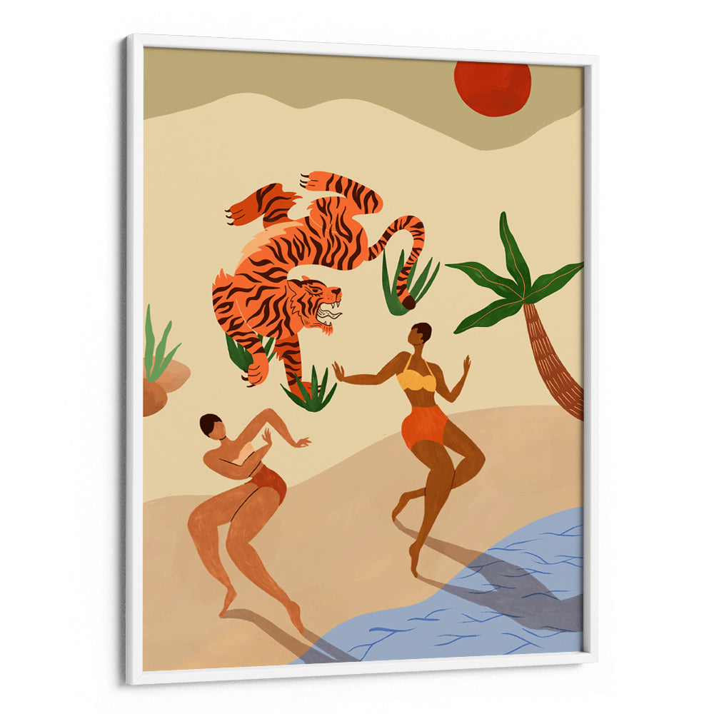 Dancing Tiger Aesthetic Boho Art - XS / Matte Paper / Rolled Art - Nook At You
