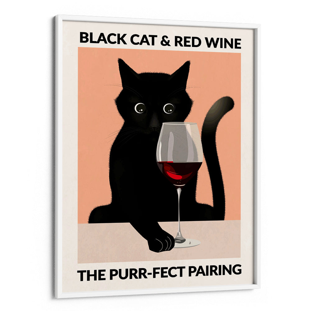 Cat & Wine Wall Art Print - XS / Matte Paper / Rolled Art - Nook At You