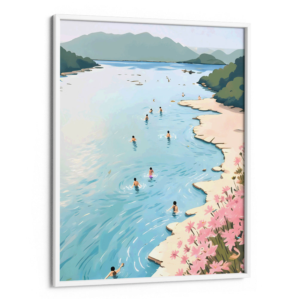 Riverscape With People Swimming Wall Art Posters - XS / Matte Paper / Rolled Art - Nook At You