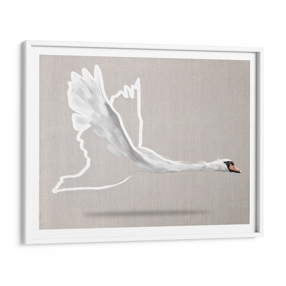 Swan in Flight Abstract Wall Art - XS / Matte Paper / Rolled Art - Nook At You