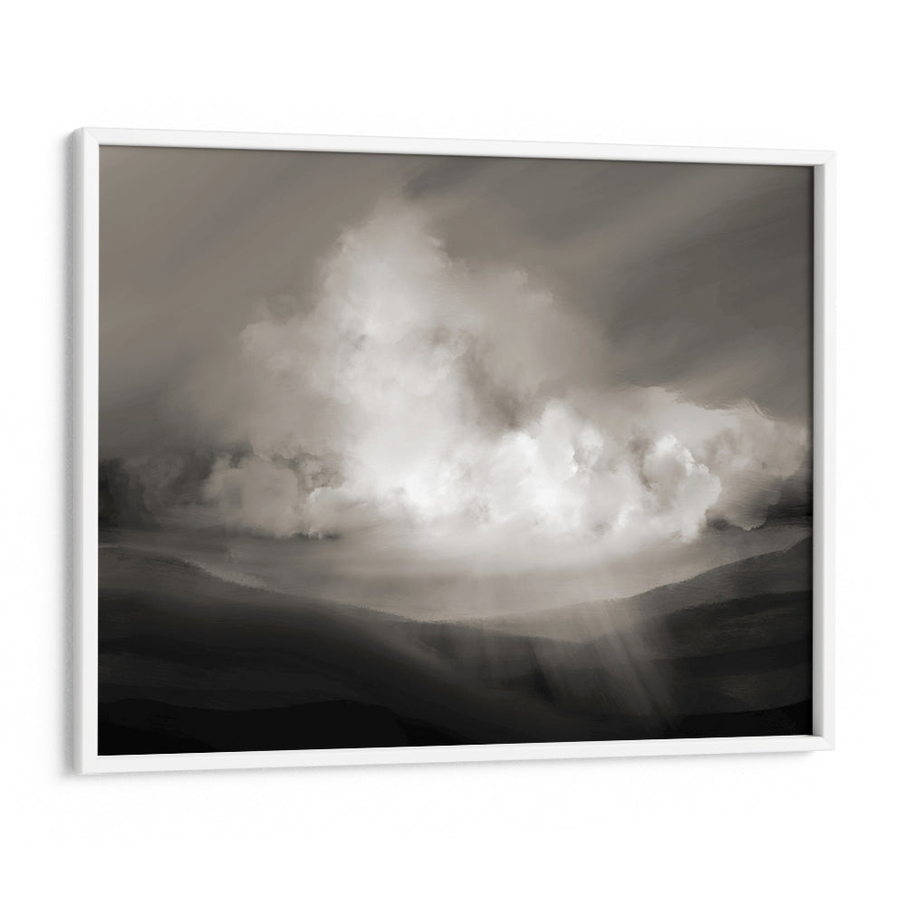 Celestial Drift – Moody Grey Landscape Abstract Art - XS / Matte Paper / Rolled Art - Nook At You