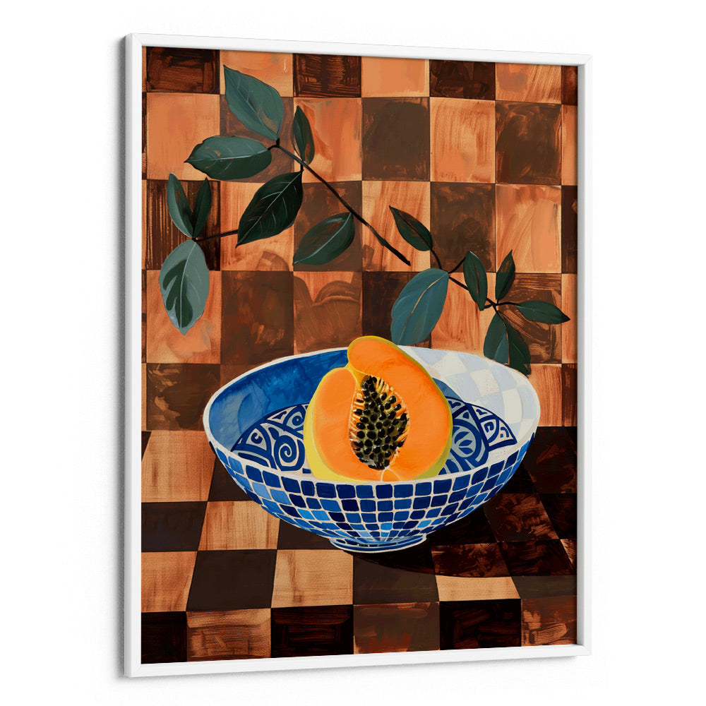 Papaya on Pattern Still Life Art Print - XS / Matte Paper / Rolled Art - Nook At You