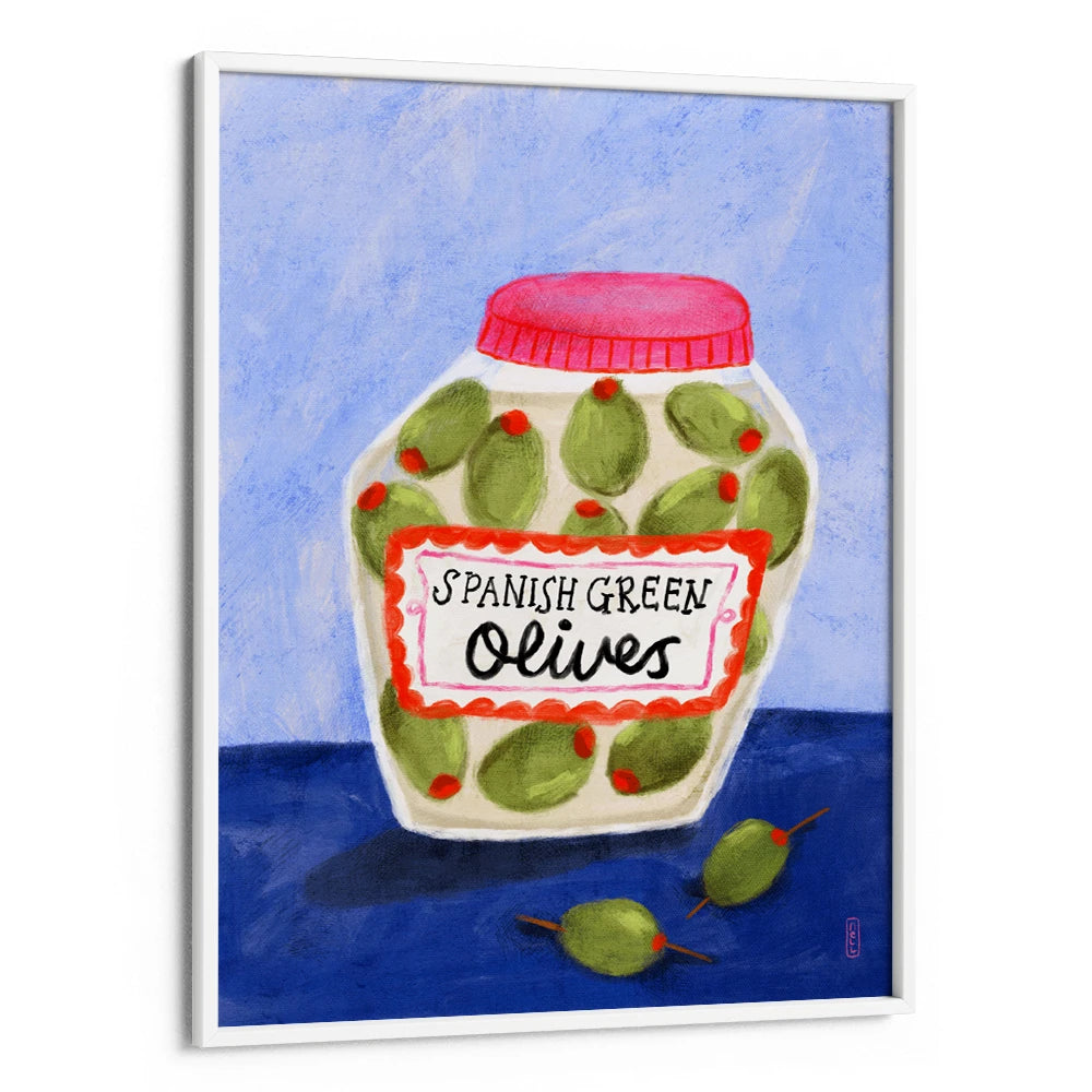 Spanish Green Olives Jar Gourmet Painting - XS / Matte Paper / Rolled Art - Nook At You
