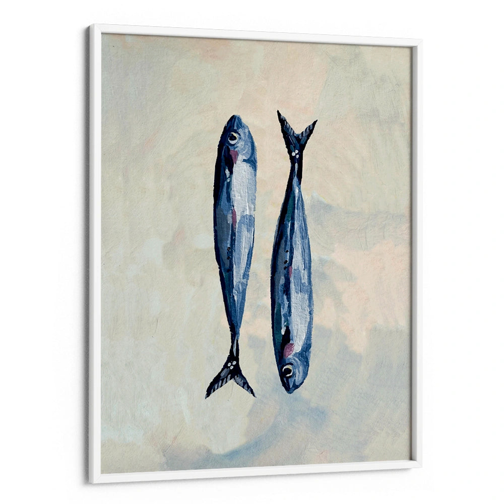 Sardines In Blue Gourmet Wall Art Poster - XS / Matte Paper / Rolled Art - Nook At You