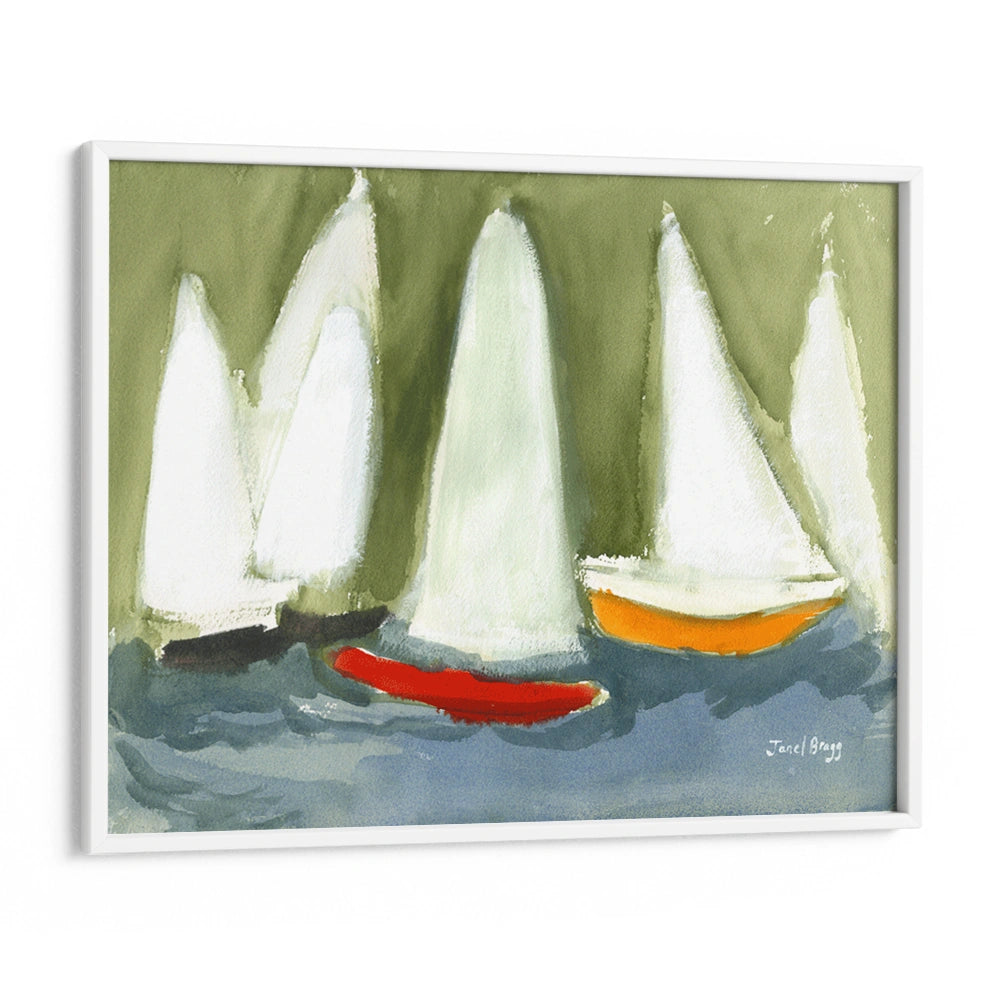 Modern Sailboats Seascape Abstract Wall Art - XS / Matte Paper / Rolled Art - Nook At You