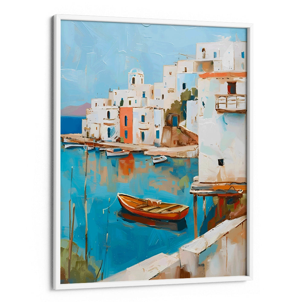 Village By The Sea Landscape Canvas Art Print - XS / Matte Paper / Rolled Art - Nook At You