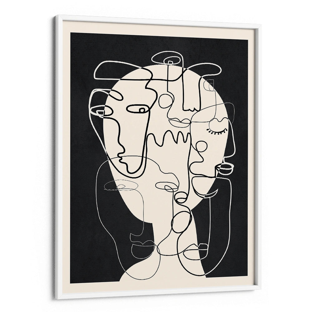 Abstract Line Faces Wall Art for Living Room - XS / Matte Paper / Rolled Art - Nook At You