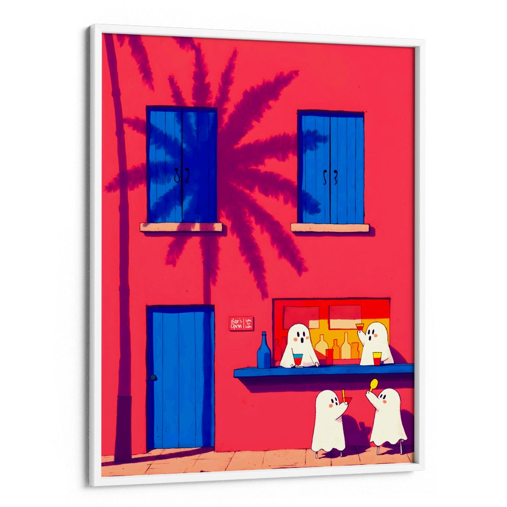 Playful Ghosts At A Bar Wall Art Poster - XS / Matte Paper / Rolled Art - Nook At You