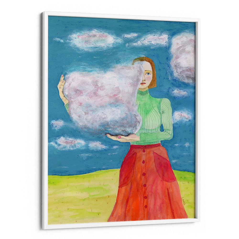 Head in the Clouds – Women Illustration Painting - XS / Matte Paper / Rolled Art - Nook At You