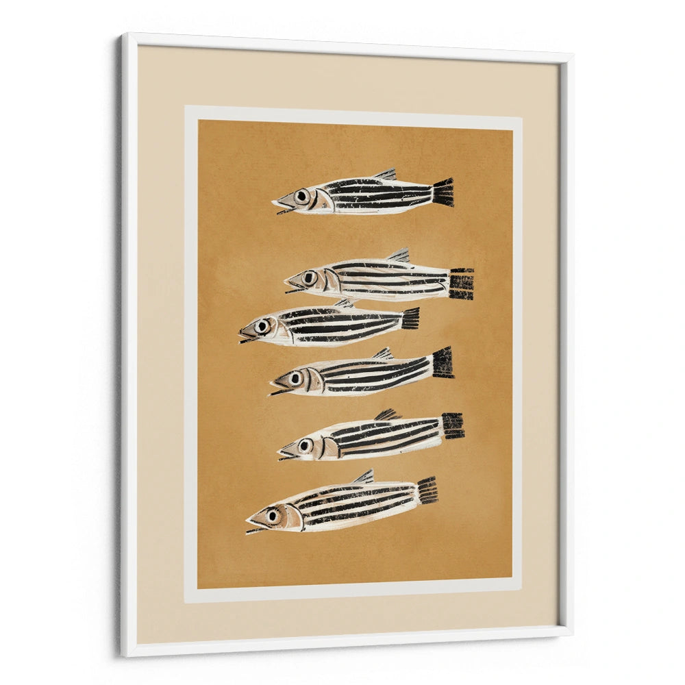 Minimal Fish Study Abstract Painting for Living Room - XS / Matte Paper / Rolled Art - Nook At You