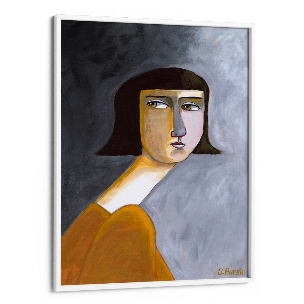Brown Eyes Women Illustration Wall Art Print - XS / Matte Paper / Rolled Art - Nook At You