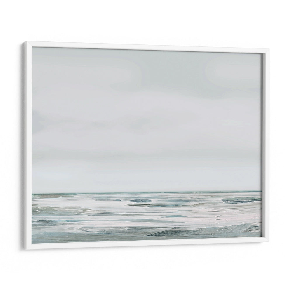 White Day Horizontal Abstract Painting for Living Room - XS / Matte Paper / Rolled Art - Nook At You