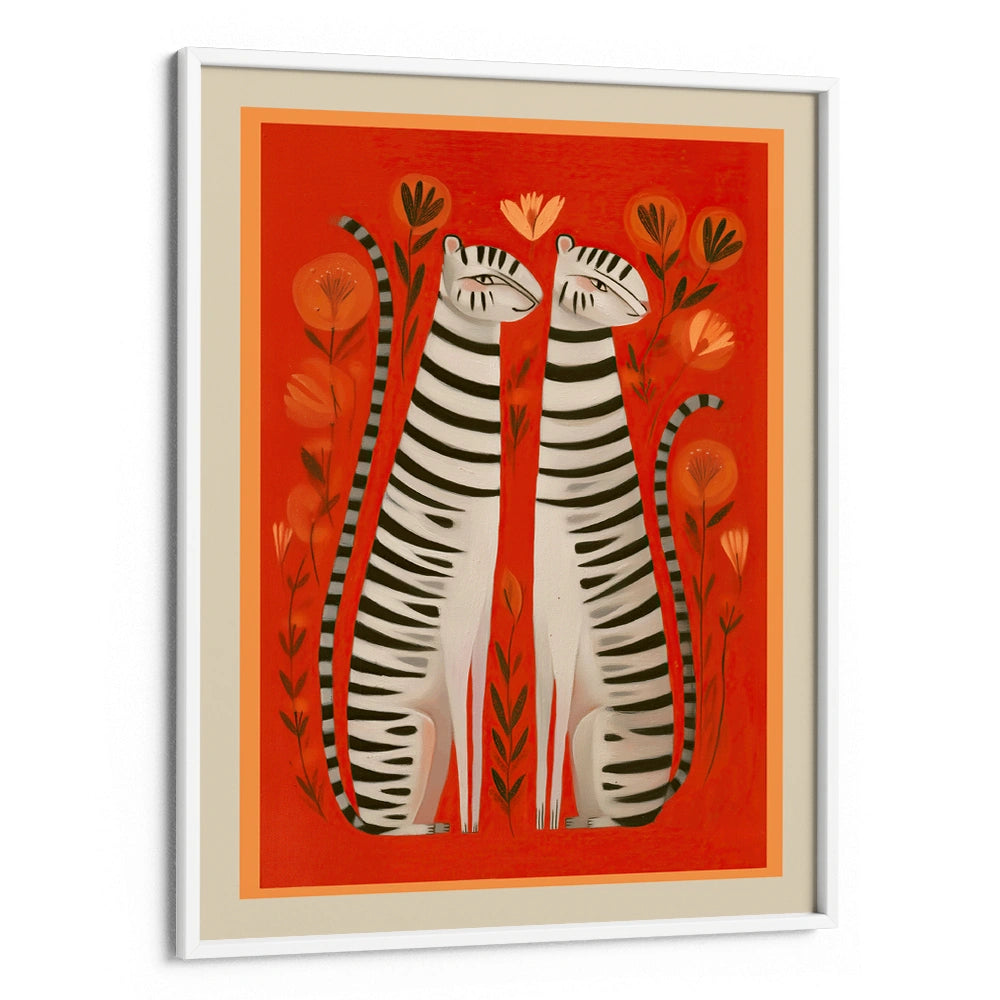 Whimsical White Tigers Canvas Wall Art - XS / Matte Paper / Rolled Art - Nook At You