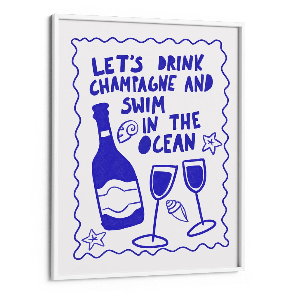 Champagne and Ocean Quotes Wall Art Poster - XS / Matte Paper / Rolled Art - Nook At You