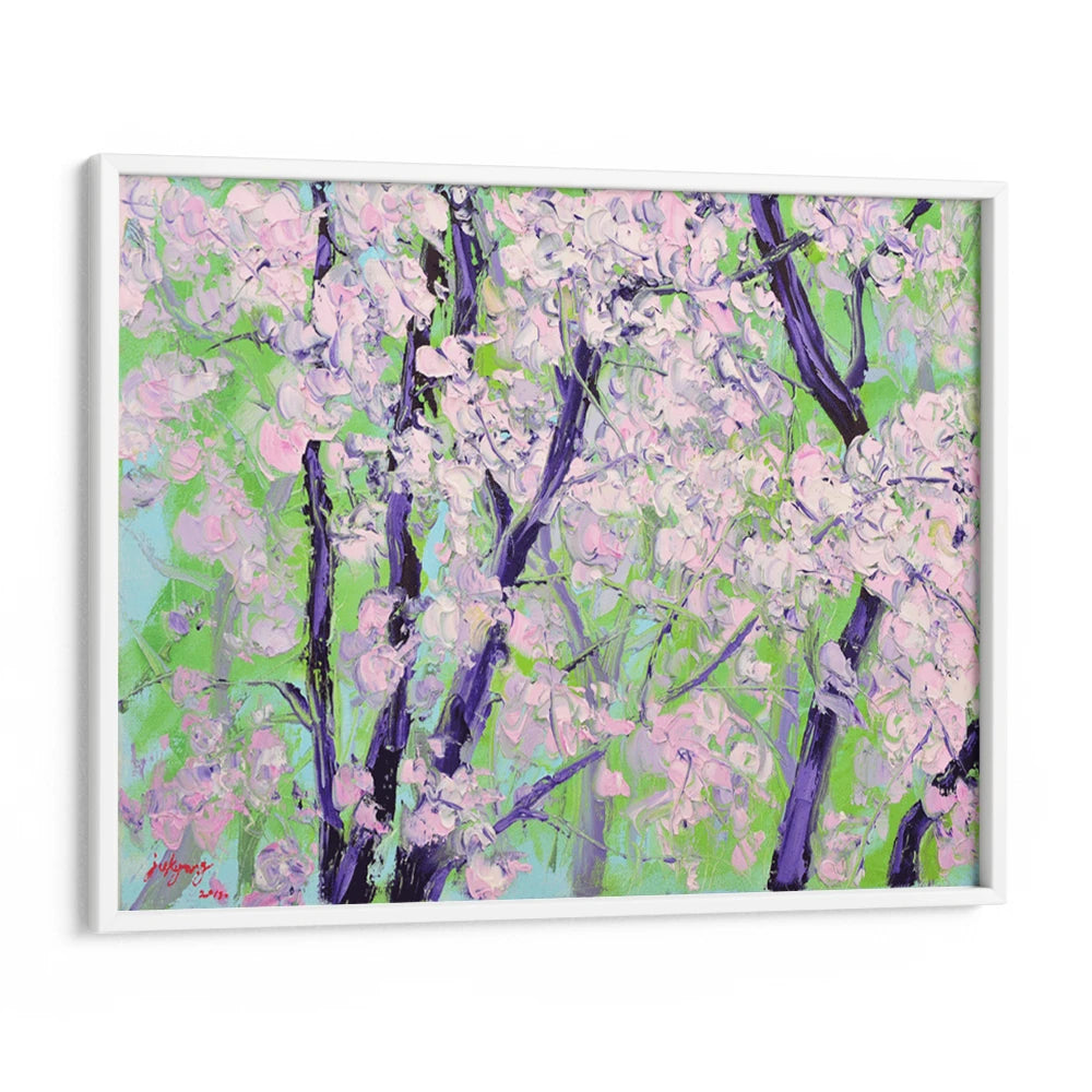 Blooming Cherry Trees Landscape Painting - XS / Matte Paper / Rolled Art - Nook At You