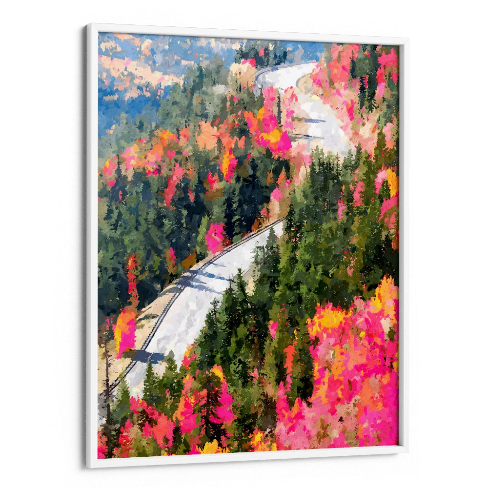 Valley of Pink Trees Landscape Painting - XS / Matte Paper / Rolled Art - Nook At You