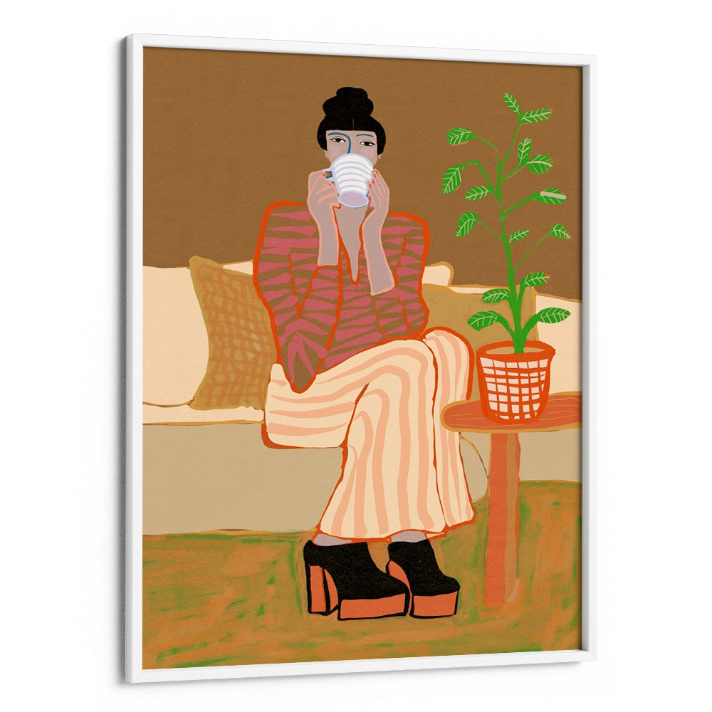 Lady having coffee Women Illustration Poster - XS / Matte Paper / Rolled Art - Nook At You