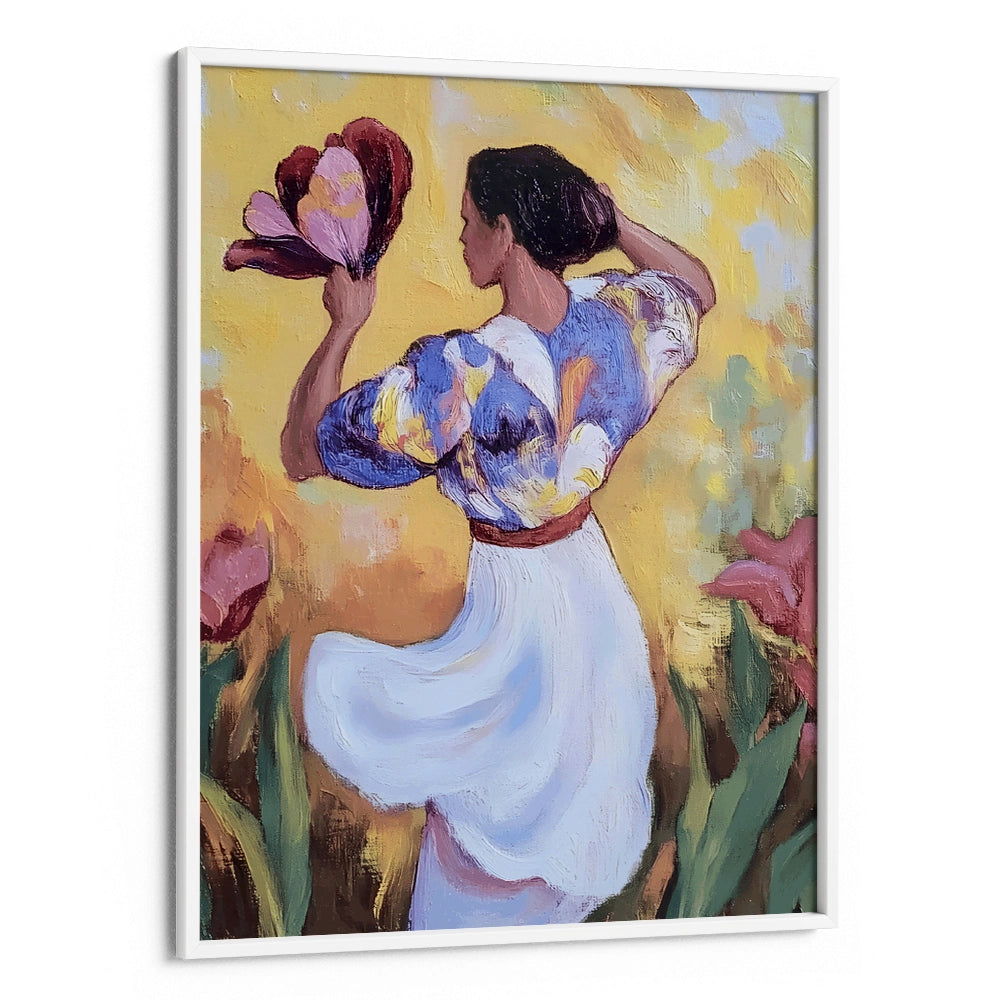 Dance Of The Tulips Women Illustration Wall Art - XS / Matte Paper / Rolled Art - Nook At You