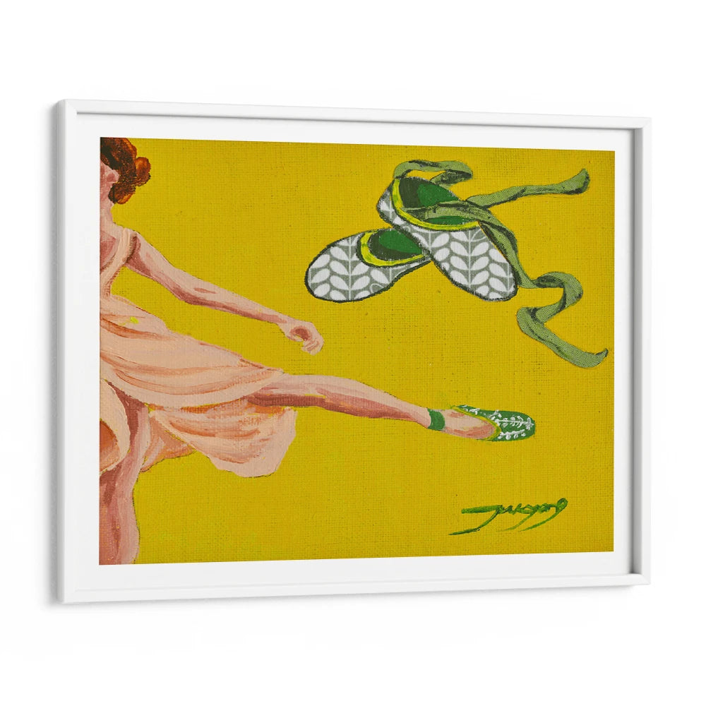 Dancing Ballerina Yellow Women Illustration Wall Art Poster - XS / Matte Paper / Rolled Art - Nook At You