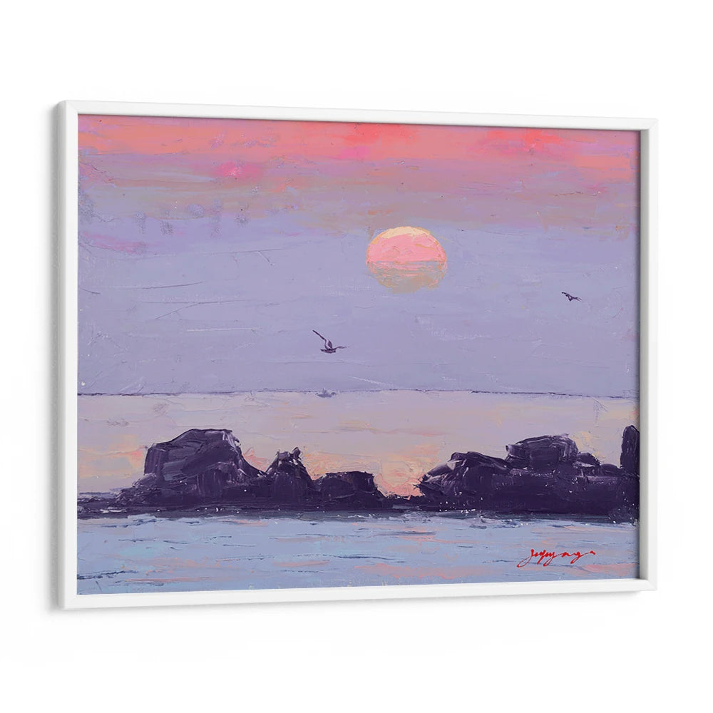 Purple Ocean Sunset Landscape Wall Art Poster for Living Room - XS / Matte Paper / Rolled Art - Nook At You