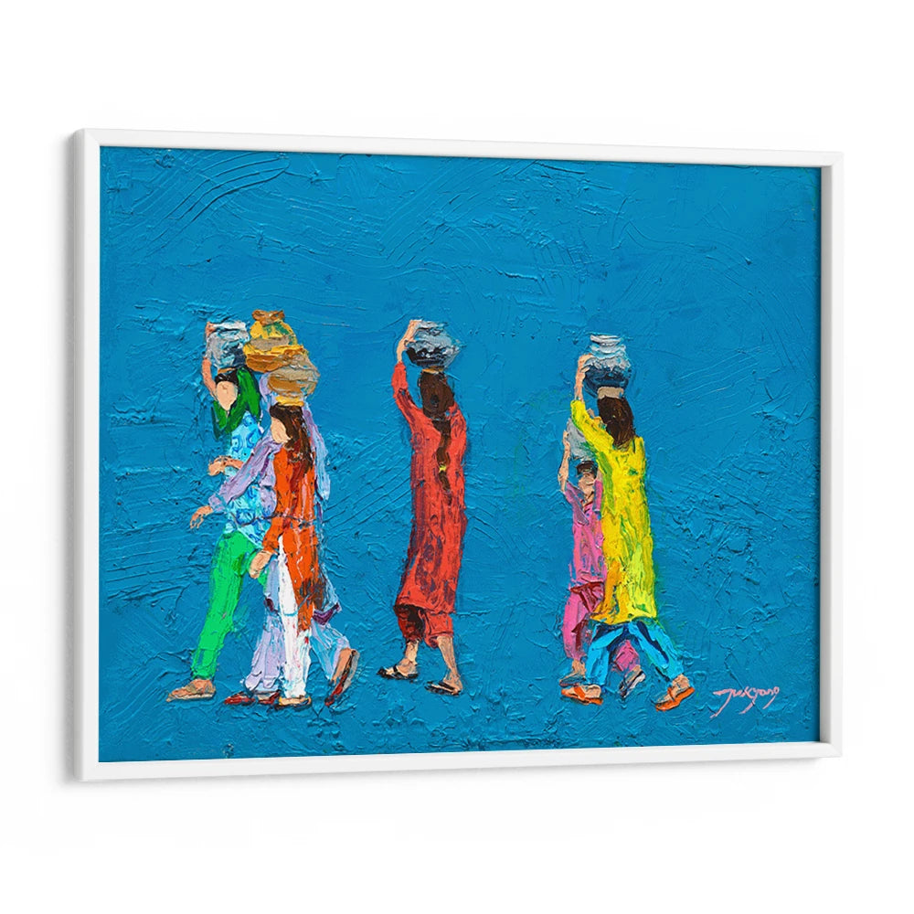 Colorful Water Carriers Canvas Painting for Living Room - XS / Matte Paper / Rolled Art - Nook At You