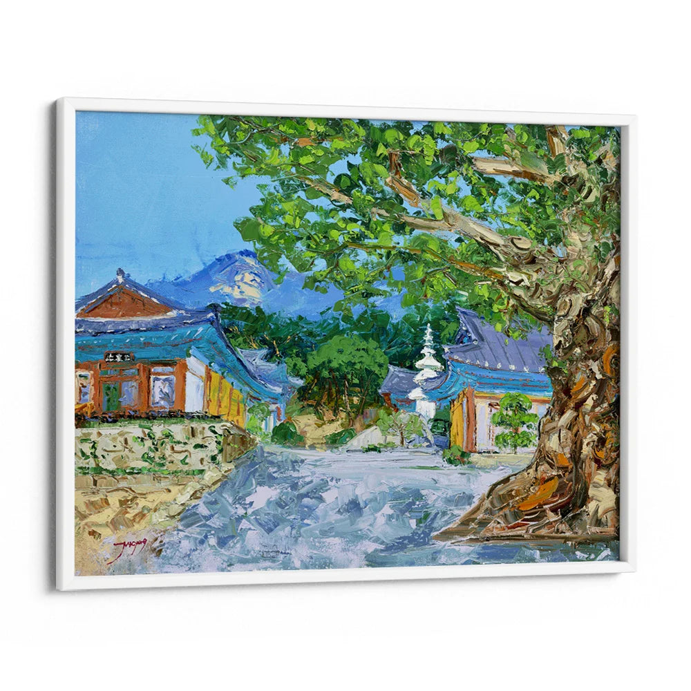 Korean Temple Mountain View Landscape Print - XS / Matte Paper / Rolled Art - Nook At You