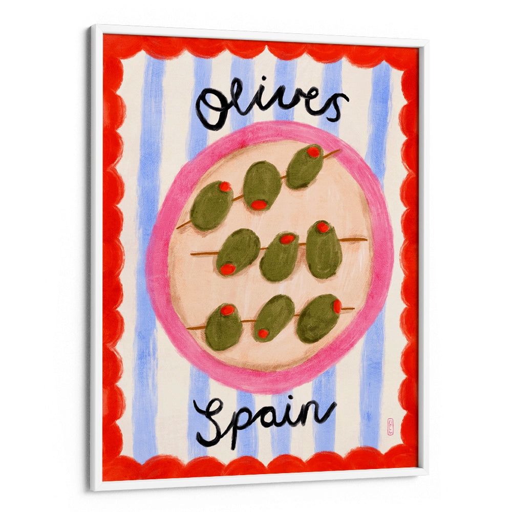 Spanish Olives Plate Gourmet Painting - XS / Matte Paper / Rolled Art - Nook At You