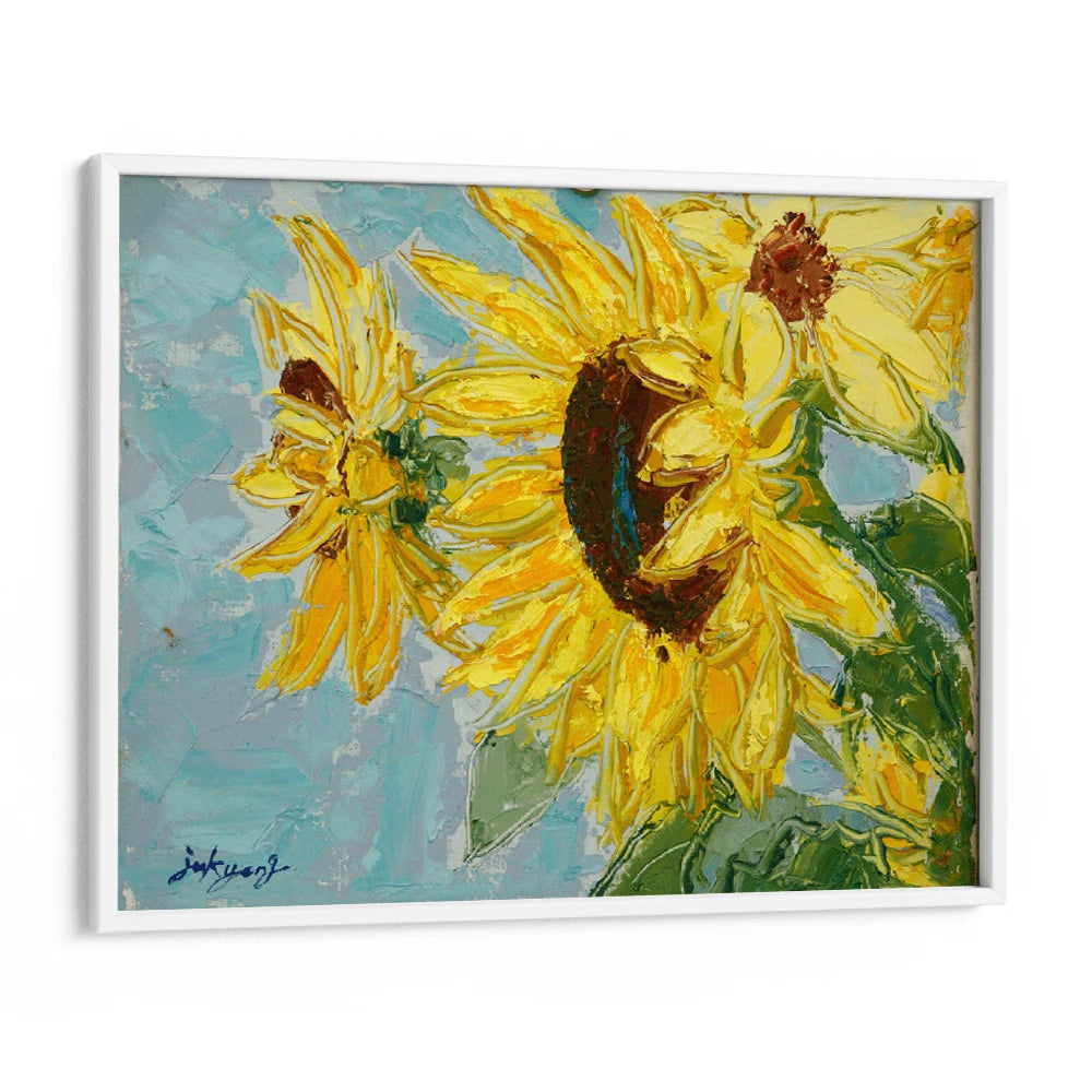 Bright Yellow Sunflowers Floral Wall Art For Living Room - XS / Matte Paper / Rolled Art - Nook At You