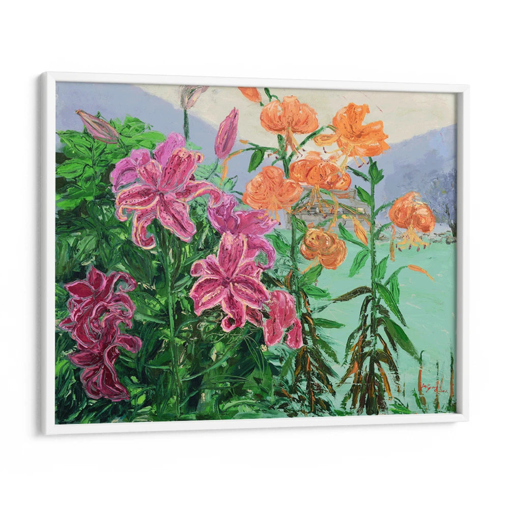 Pink Orange Garden Lilies Botanical Wall Art Poster - XS / Matte Paper / Rolled Art - Nook At You