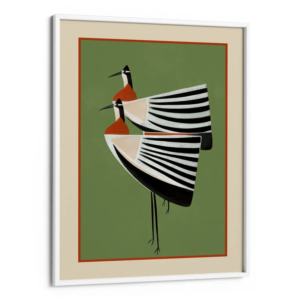 Elegant Stacked Birds Abstract Painting - XS / Matte Paper / Rolled Art - Nook At You