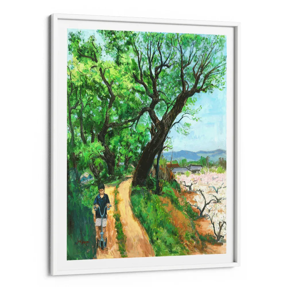 Childhood Spring Path Canvas Landscape Wall Art - XS / Matte Paper / Rolled Art - Nook At You