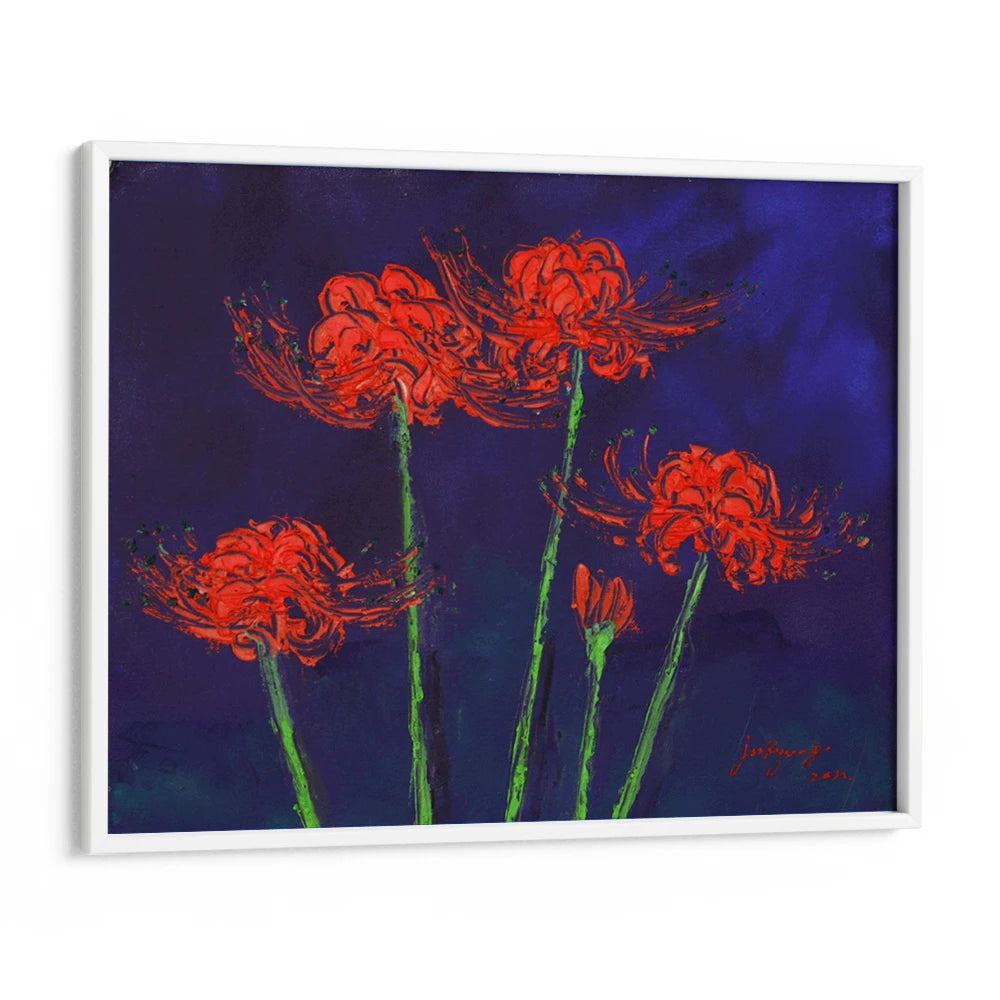 Vibrant Red Spider Lilies Botanical Painting - XS / Matte Paper / Rolled Art - Nook At You
