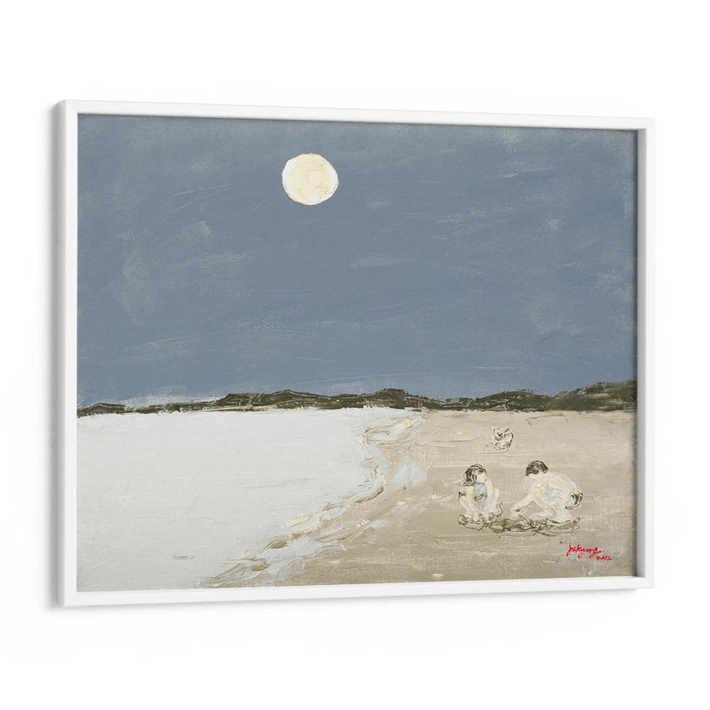 Moonlit Beach Play Coastal Landscape Wall Art - XS / Matte Paper / Rolled Art - Nook At You