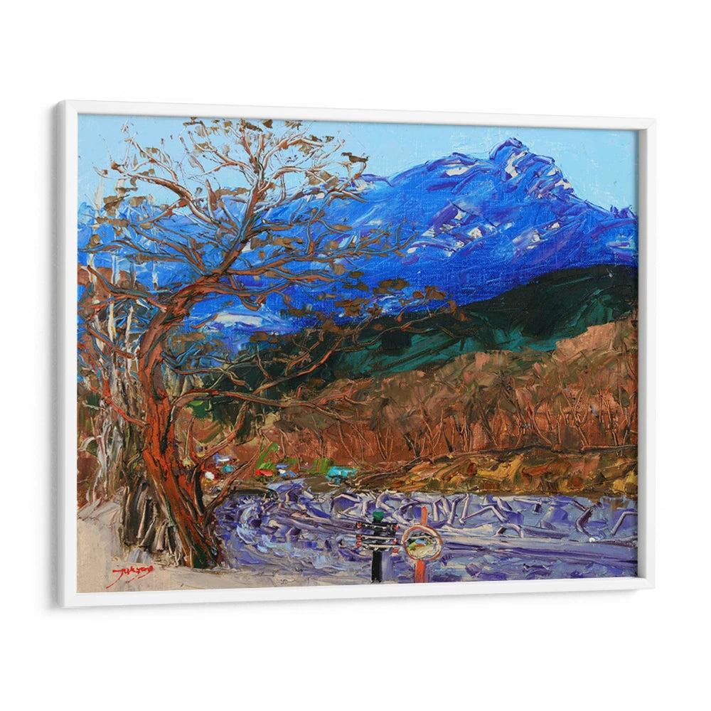Blue Mountain Road Landscape Wall Art Print - XS / Matte Paper / Rolled Art - Nook At You