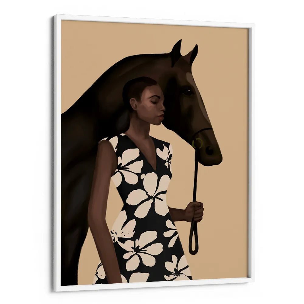 Elegant Woman Horse Boho Wall Art - XS / Matte Paper / Rolled Art - Nook At You