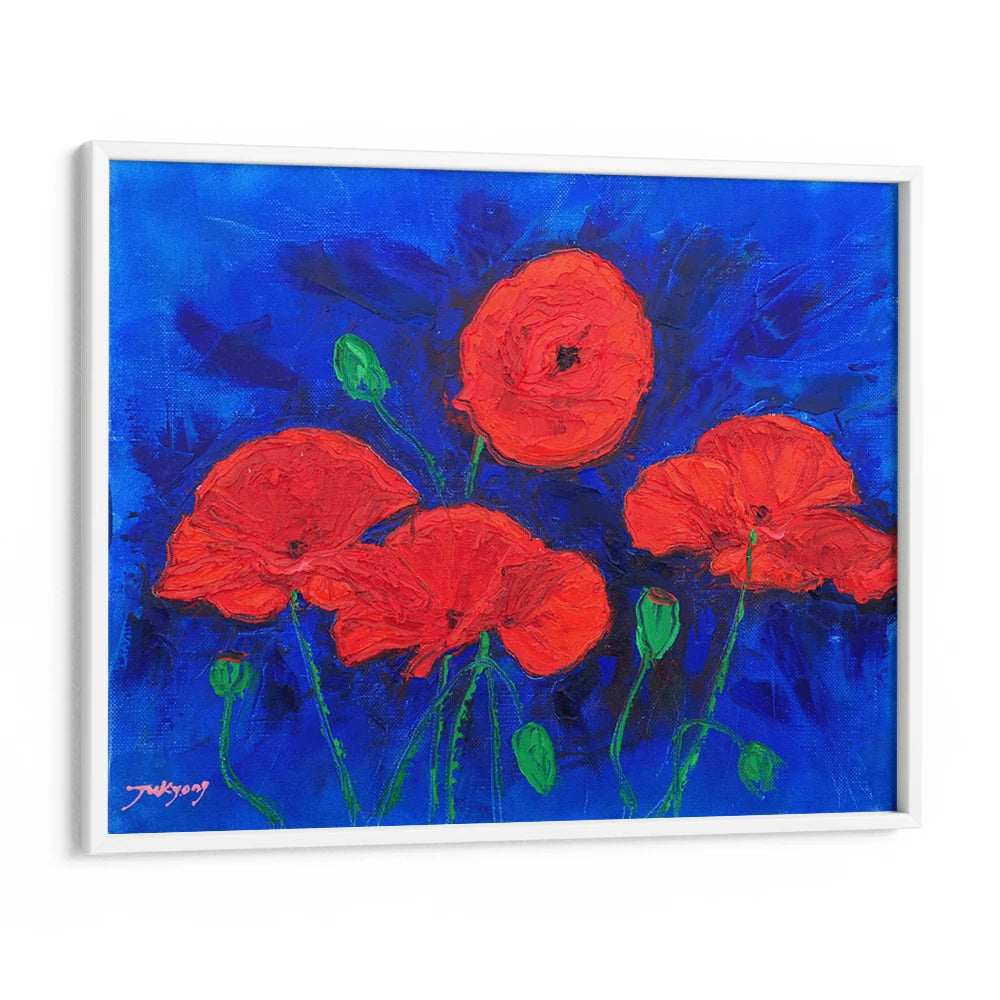 Vibrant Red Poppies Botanical Wall Art For Living Room - XS / Matte Paper / Rolled Art - Nook At You