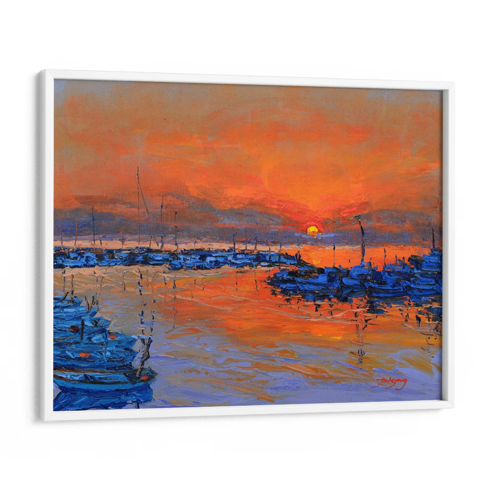 Vibrant Sunset Marina Landscape Wall Art Print - XS / Matte Paper / Rolled Art - Nook At You