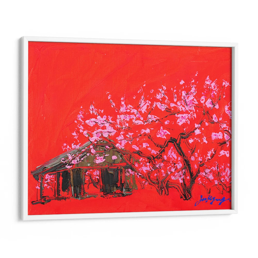 Vibrant Blossom House Abstract Painting For Living Room - XS / Matte Paper / Rolled Art - Nook At You