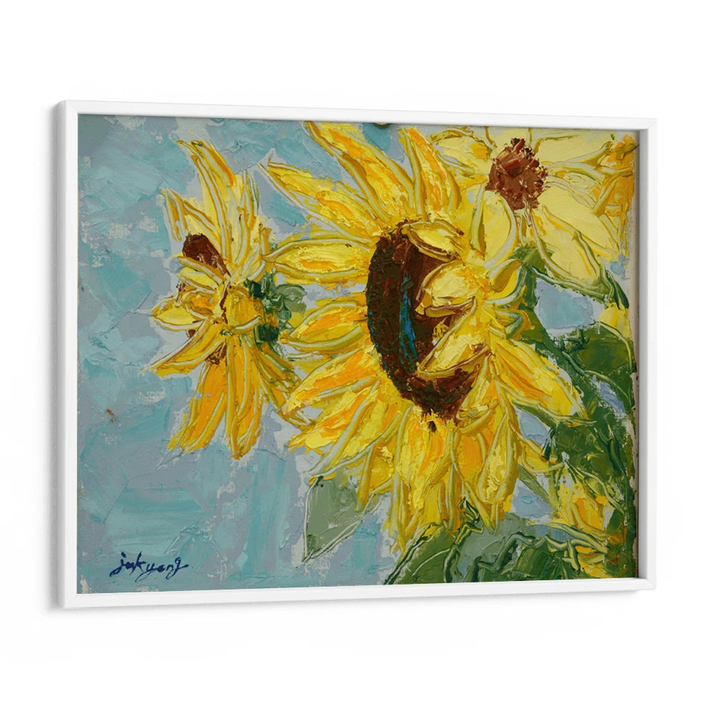 Bright Yellow Sunflowers Floral Wall Art For Living Room - XS / Matte Paper / Rolled Art - Nook At You