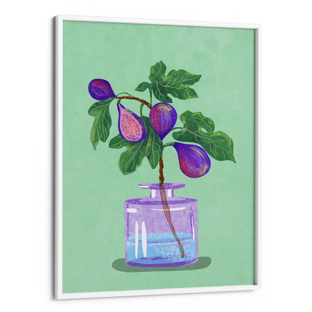 Figs Branch In Vase Botanical Painting - XS / Matte Paper / Rolled Art - Nook At You