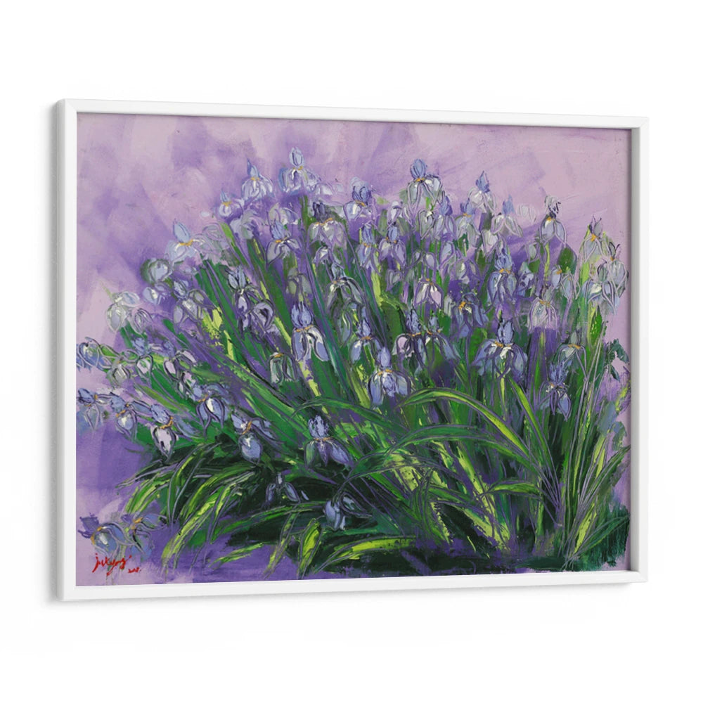 Lush Purple Irises Floral Painting For Living Room - XS / Matte Paper / Rolled Art - Nook At You