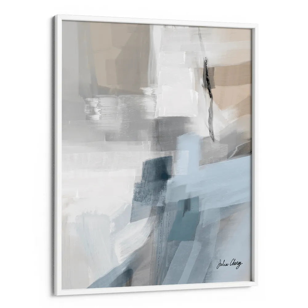 Muted Blue Abstract Artwork For Living Room - XS / Matte Paper / Rolled Art - Nook At You
