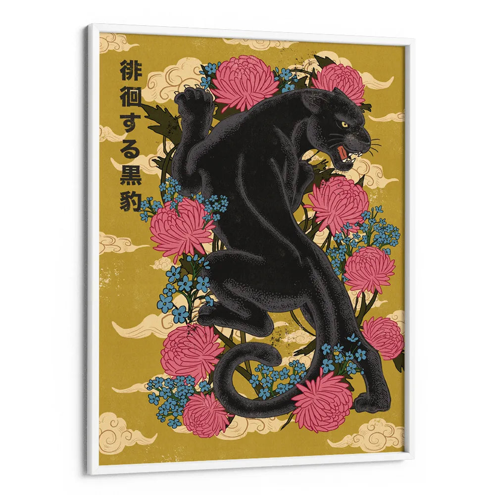 Japanese Black Panther Canvas Wall Art - XS / Matte Paper / Rolled Art - Nook At You