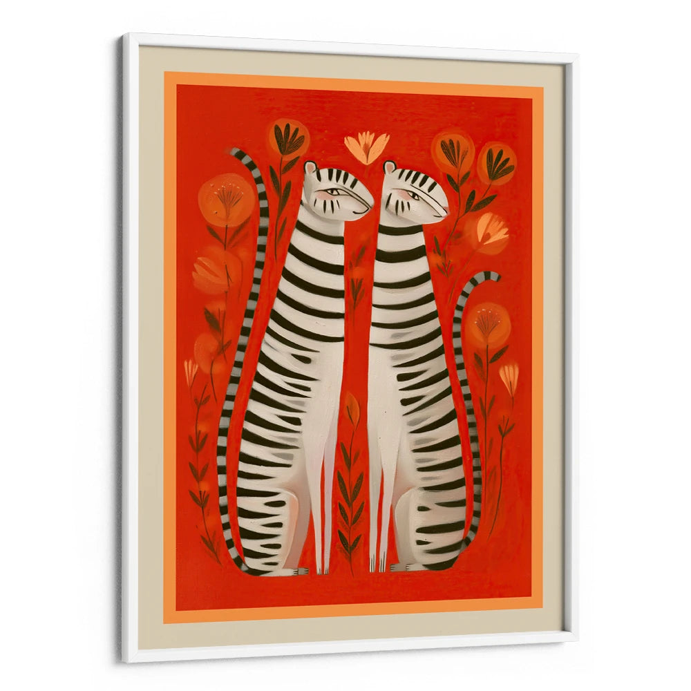 Whimsical White Tigers Canvas Wall Art - XS / Matte Paper / Rolled Art - Nook At You