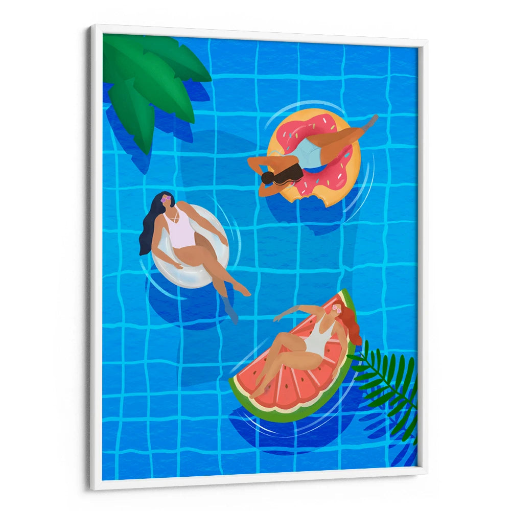 Pool Ladies Women Illustration Painting - XS / Matte Paper / Rolled Art - Nook At You
