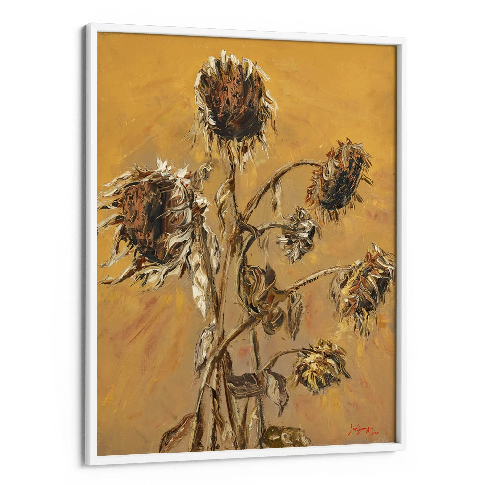 Dried Autumn Sunflowers Floral Painting - XS / Matte Paper / Rolled Art - Nook At You