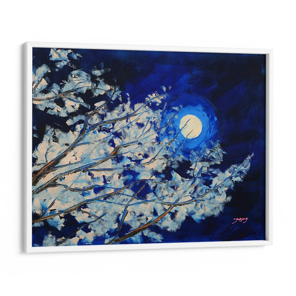 Moonlit Winter Branches Canvas Landscape Wall Art - XS / Matte Paper / Rolled Art - Nook At You