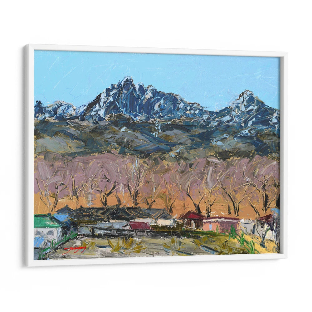 Colorful Mountain Village View Landscape Wall Art Print - XS / Matte Paper / Rolled Art - Nook At You