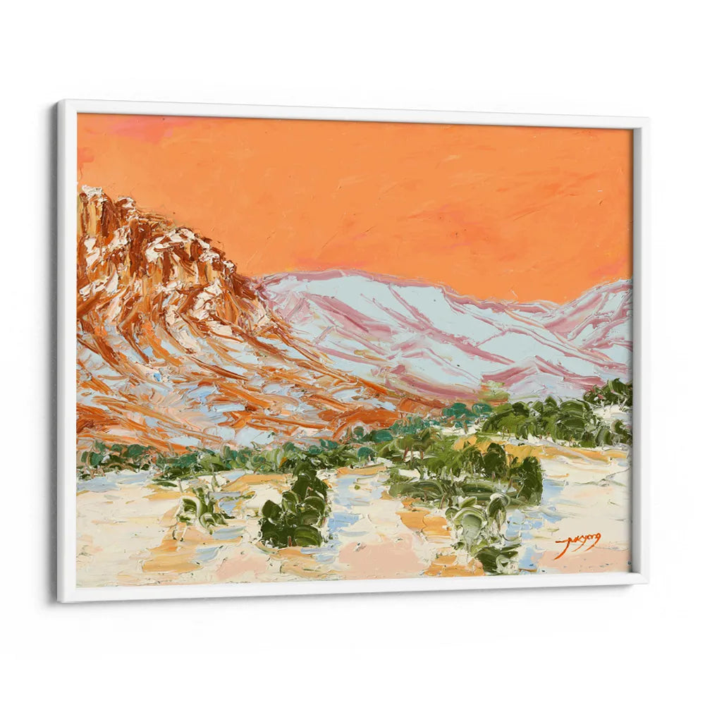 Orange Sky Desert Peaks Landscape Wall Art Poster - XS / Matte Paper / Rolled Art - Nook At You