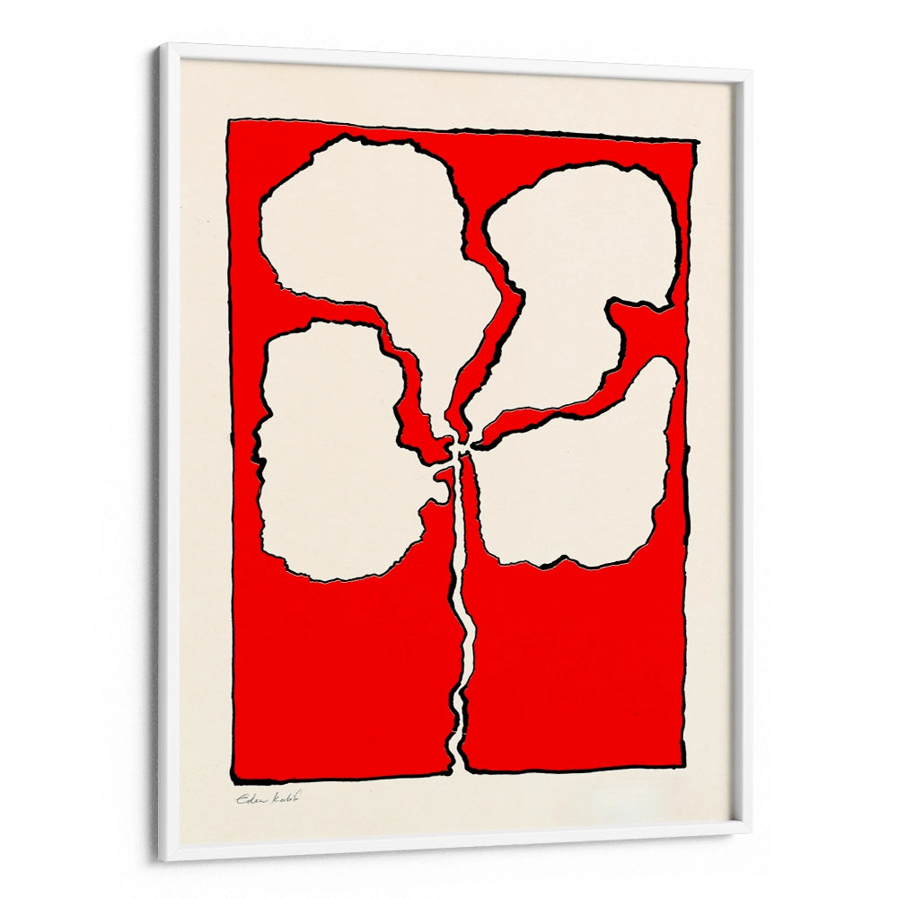 Red Flower Abstract Canvas Painting - XS / Matte Paper / Rolled Art - Nook At You